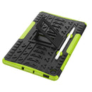 For Samsung Galaxy S6 Lite Tire Texture TPU+PC Shockproof Case , with Holder & Pen Tray(Green)