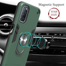 For OPPO A52 / A72 / A92 2 in 1 Armour Series PC + TPU Protective Case with Ring Holder(Dark Blue)