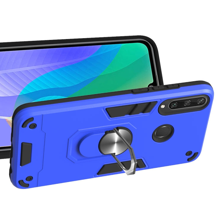 For Huawei Y6P 2 in 1 Armour Series PC + TPU Protective Case with Ring Holder(Dark Blue)
