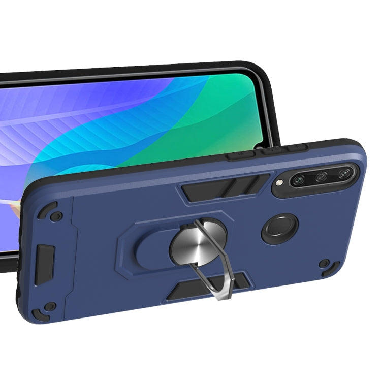 For Huawei Y6P 2 in 1 Armour Series PC + TPU Protective Case with Ring Holder(Royal Blue)