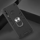 For Huawei Y6P 2 in 1 Armour Series PC + TPU Protective Case with Ring Holder(Black)