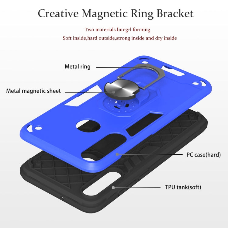 For Huawei Y6P 2 in 1 Armour Series PC + TPU Protective Case with Ring Holder(Black)