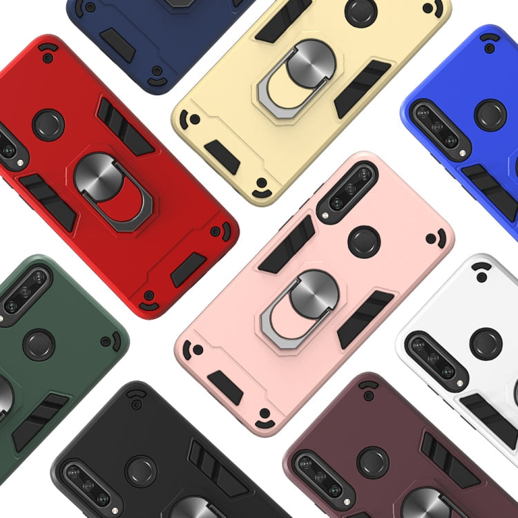 For Huawei Y6P 2 in 1 Armour Series PC + TPU Protective Case with Ring Holder(Black)