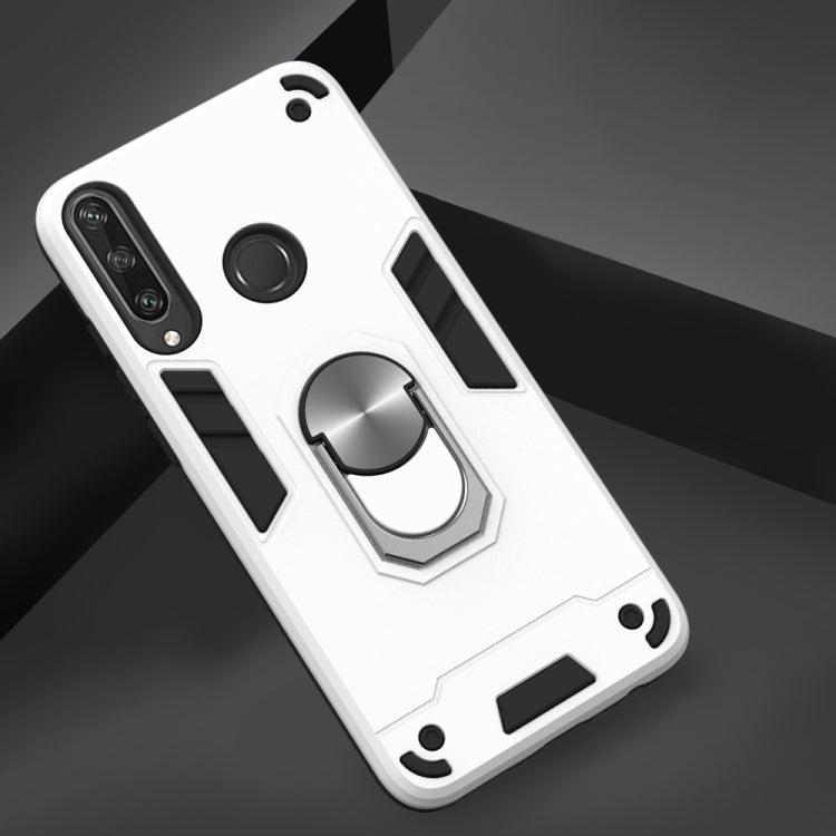 For Huawei Y6P 2 in 1 Armour Series PC + TPU Protective Case with Ring Holder(Silver)