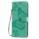 For OPPO Realme 6 3D Butterflies Embossing Pattern Horizontal Flip Leather Case with Holder & Card Slot & Wallet(Green)