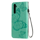 For OPPO Realme 6 3D Butterflies Embossing Pattern Horizontal Flip Leather Case with Holder & Card Slot & Wallet(Green)