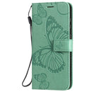 For Nokia 2.3 3D Butterflies Embossing Pattern Horizontal Flip Leather Case with Holder & Card Slot & Wallet(Green)