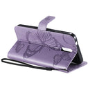 For Nokia 2.3 3D Butterflies Embossing Pattern Horizontal Flip Leather Case with Holder & Card Slot & Wallet(Purple)