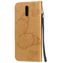 For Nokia 2.3 3D Butterflies Embossing Pattern Horizontal Flip Leather Case with Holder & Card Slot & Wallet(Yellow)