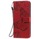 For Nokia 2.3 3D Butterflies Embossing Pattern Horizontal Flip Leather Case with Holder & Card Slot & Wallet(Red)