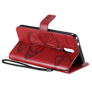 For Nokia 2.3 3D Butterflies Embossing Pattern Horizontal Flip Leather Case with Holder & Card Slot & Wallet(Red)