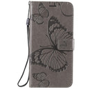 For Nokia 2.3 3D Butterflies Embossing Pattern Horizontal Flip Leather Case with Holder & Card Slot & Wallet(Grey)