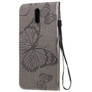 For Nokia 2.3 3D Butterflies Embossing Pattern Horizontal Flip Leather Case with Holder & Card Slot & Wallet(Grey)