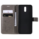 For Nokia 2.3 3D Butterflies Embossing Pattern Horizontal Flip Leather Case with Holder & Card Slot & Wallet(Grey)
