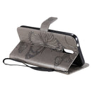 For Nokia 2.3 3D Butterflies Embossing Pattern Horizontal Flip Leather Case with Holder & Card Slot & Wallet(Grey)