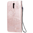 For Nokia 2.3 3D Butterflies Embossing Pattern Horizontal Flip Leather Case with Holder & Card Slot & Wallet(Rose Gold)