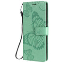 For Sony Xperia 10 II 3D Butterflies Embossing Pattern Horizontal Flip Leather Case with Holder & Card Slot & Wallet(Green)