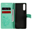 For Sony Xperia 10 II 3D Butterflies Embossing Pattern Horizontal Flip Leather Case with Holder & Card Slot & Wallet(Green)