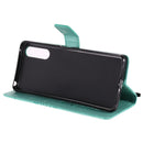 For Sony Xperia 10 II 3D Butterflies Embossing Pattern Horizontal Flip Leather Case with Holder & Card Slot & Wallet(Green)