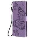 For Sony Xperia 10 II 3D Butterflies Embossing Pattern Horizontal Flip Leather Case with Holder & Card Slot & Wallet(Purple)