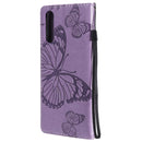 For Sony Xperia 10 II 3D Butterflies Embossing Pattern Horizontal Flip Leather Case with Holder & Card Slot & Wallet(Purple)
