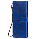 For Sony Xperia 10 II 3D Butterflies Embossing Pattern Horizontal Flip Leather Case with Holder & Card Slot & Wallet(Blue)