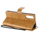 For Sony Xperia 10 II 3D Butterflies Embossing Pattern Horizontal Flip Leather Case with Holder & Card Slot & Wallet(Yellow)