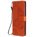 For Sony Xperia 10 II 3D Butterflies Embossing Pattern Horizontal Flip Leather Case with Holder & Card Slot & Wallet(Orange)