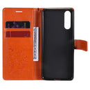 For Sony Xperia 10 II 3D Butterflies Embossing Pattern Horizontal Flip Leather Case with Holder & Card Slot & Wallet(Orange)