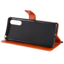 For Sony Xperia 10 II 3D Butterflies Embossing Pattern Horizontal Flip Leather Case with Holder & Card Slot & Wallet(Orange)