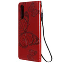 For Sony Xperia 10 II 3D Butterflies Embossing Pattern Horizontal Flip Leather Case with Holder & Card Slot & Wallet(Red)
