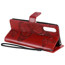 For Sony Xperia 10 II 3D Butterflies Embossing Pattern Horizontal Flip Leather Case with Holder & Card Slot & Wallet(Red)