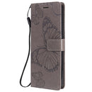 For Sony Xperia 10 II 3D Butterflies Embossing Pattern Horizontal Flip Leather Case with Holder & Card Slot & Wallet(Grey)