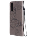For Sony Xperia 10 II 3D Butterflies Embossing Pattern Horizontal Flip Leather Case with Holder & Card Slot & Wallet(Grey)
