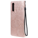 For Sony Xperia 10 II 3D Butterflies Embossing Pattern Horizontal Flip Leather Case with Holder & Card Slot & Wallet(Rose Gold)