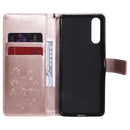 For Sony Xperia 10 II 3D Butterflies Embossing Pattern Horizontal Flip Leather Case with Holder & Card Slot & Wallet(Rose Gold)