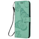 For Xiaomi Redmi Note 9 / 10X 4G 3D Butterflies Embossing Pattern Horizontal Flip Leather Case with Holder & Card Slot & Wallet(Green)