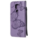 For Xiaomi Redmi Note 9 / 10X 4G 3D Butterflies Embossing Pattern Horizontal Flip Leather Case with Holder & Card Slot & Wallet(Purple)