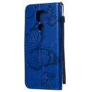 For Xiaomi Redmi Note 9 / 10X 4G 3D Butterflies Embossing Pattern Horizontal Flip Leather Case with Holder & Card Slot & Wallet(Blue)