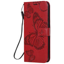 For Xiaomi Redmi Note 9 / 10X 4G 3D Butterflies Embossing Pattern Horizontal Flip Leather Case with Holder & Card Slot & Wallet(Red)