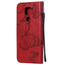 For Xiaomi Redmi Note 9 / 10X 4G 3D Butterflies Embossing Pattern Horizontal Flip Leather Case with Holder & Card Slot & Wallet(Red)