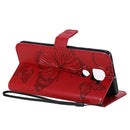 For Xiaomi Redmi Note 9 / 10X 4G 3D Butterflies Embossing Pattern Horizontal Flip Leather Case with Holder & Card Slot & Wallet(Red)
