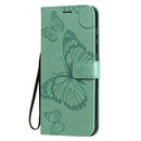 For Samsung Galaxy A21s 3D Butterflies Embossing Pattern Horizontal Flip Leather Case with Holder & Card Slot & Wallet(Green)