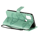 For Samsung Galaxy A21s 3D Butterflies Embossing Pattern Horizontal Flip Leather Case with Holder & Card Slot & Wallet(Green)