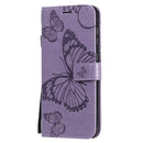 For Samsung Galaxy A21s 3D Butterflies Embossing Pattern Horizontal Flip Leather Case with Holder & Card Slot & Wallet(Purple)