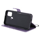 For Samsung Galaxy A21s 3D Butterflies Embossing Pattern Horizontal Flip Leather Case with Holder & Card Slot & Wallet(Purple)