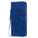 For Samsung Galaxy A21s 3D Butterflies Embossing Pattern Horizontal Flip Leather Case with Holder & Card Slot & Wallet(Blue)