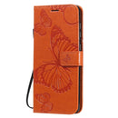 For Samsung Galaxy A21s 3D Butterflies Embossing Pattern Horizontal Flip Leather Case with Holder & Card Slot & Wallet(Orange)