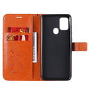 For Samsung Galaxy A21s 3D Butterflies Embossing Pattern Horizontal Flip Leather Case with Holder & Card Slot & Wallet(Orange)