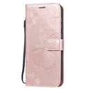 For Samsung Galaxy A21s 3D Butterflies Embossing Pattern Horizontal Flip Leather Case with Holder & Card Slot & Wallet(Rose Gold)